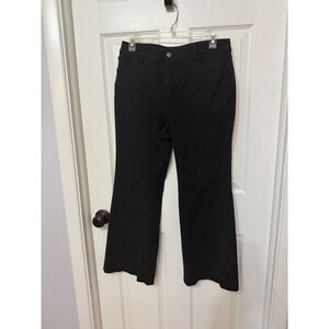 Loft Curvy Flare Leg Pants Black Front Seam Trousers‎ Womens Size 12 Petite